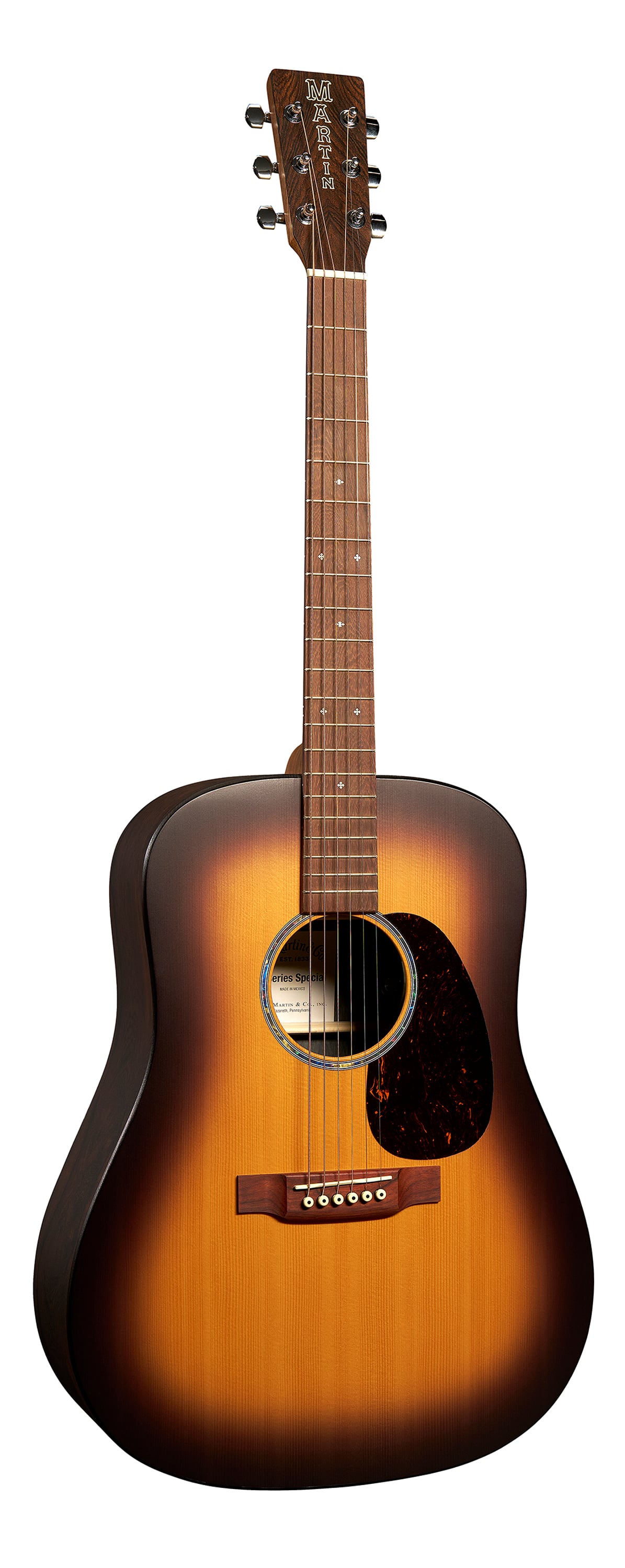 Front of Martin D-X2E Brazilian Burst Guitar image number 1